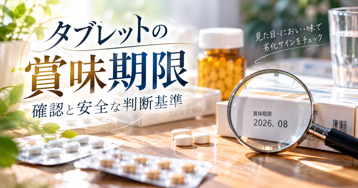 タブレット賞味期限の確認と安全な判断基準｜未開封・開封後の保存法と劣化サインで危険を見抜く