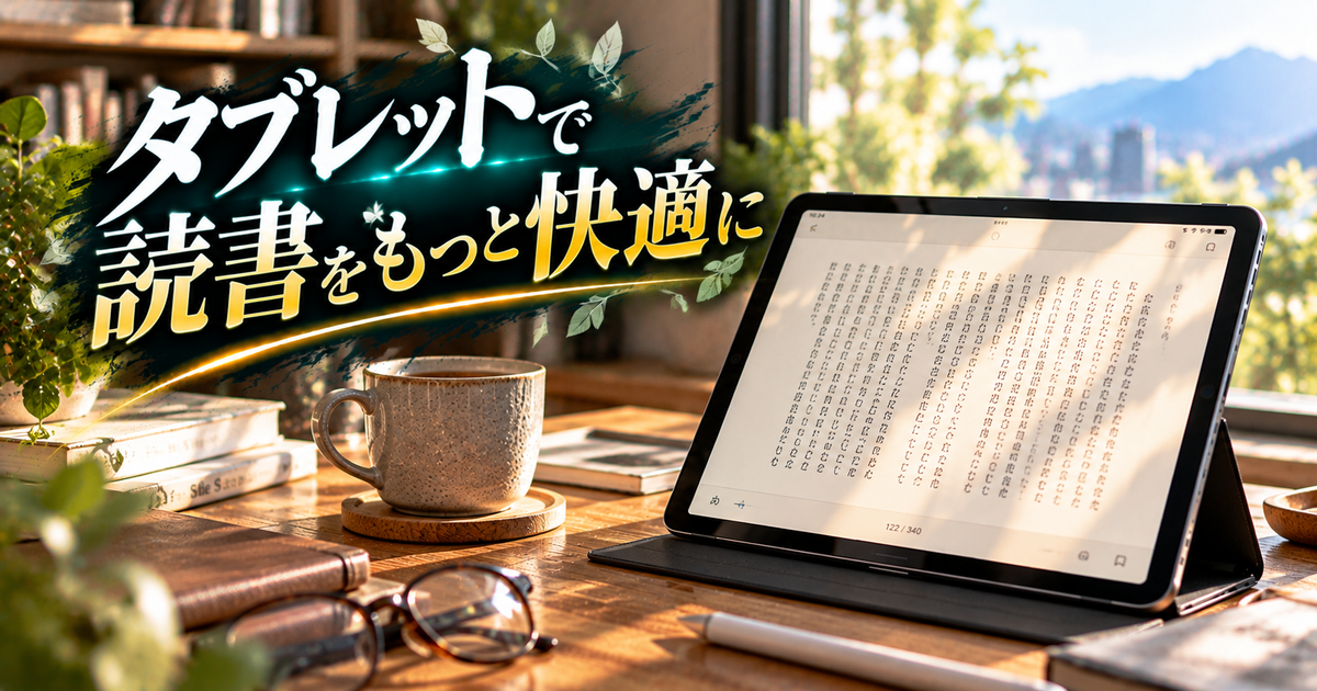 タブレットで本を読むときの最適設定｜目に優しくバッテリー長持ちで長時間快適！